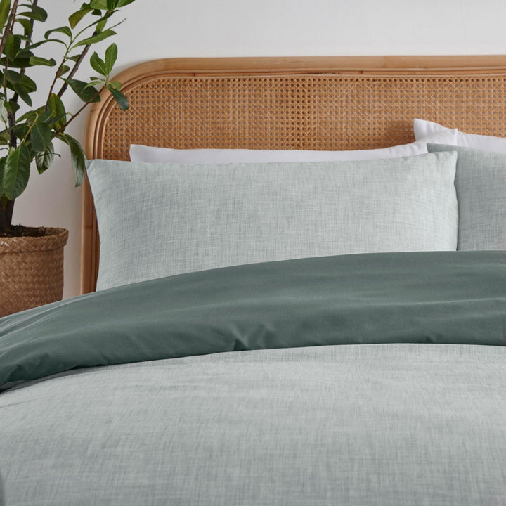 Biscay Cotton Green Duvet Cover Set - Ideal
