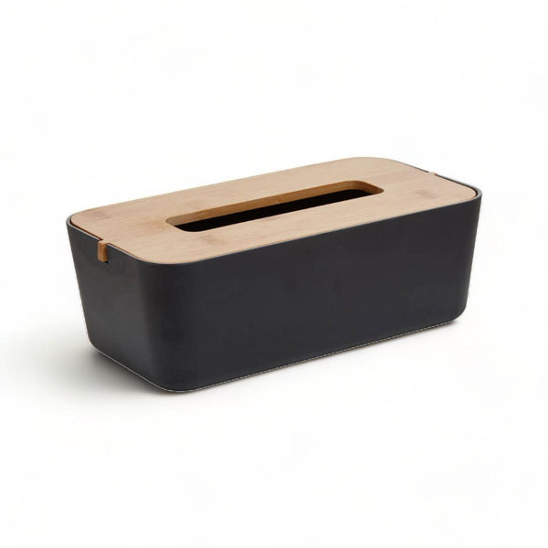 Black Bamboo Tissue Box Cover - Ideal