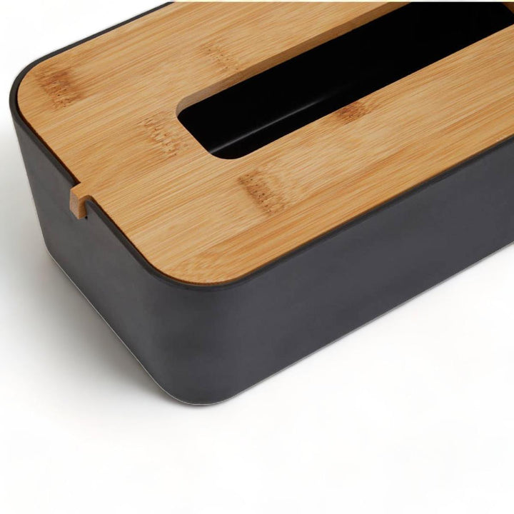 Black Bamboo Tissue Box Cover - Ideal
