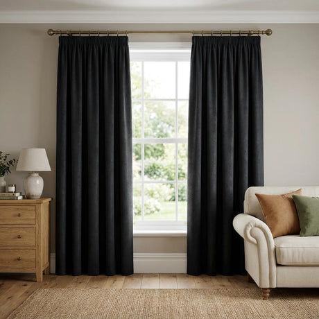Galaxy Dim Out Woven Thermal Pencil Pleat Curtains 4