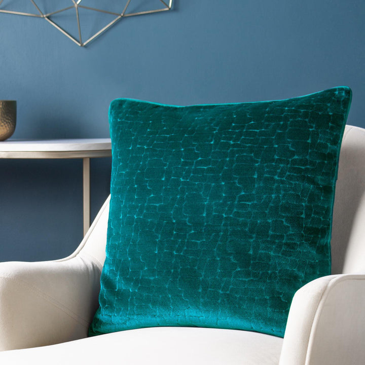 Bloomsbury Teal Velvet Cushion Cover 20" x 20" - Ideal