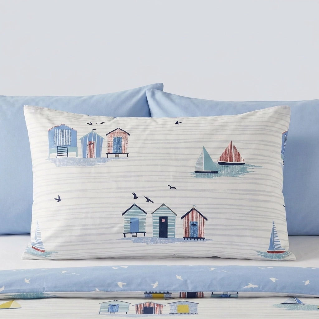 Beach Huts Polycotton Duvet Cover Set 3