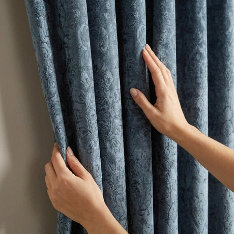 Trinity Jacquard Velvet Pencil Pleat Curtains 3