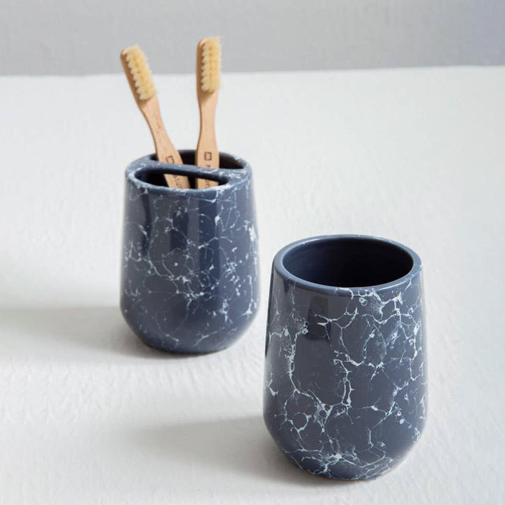 Blue Marble Effect Toothbrush Holder - Ideal