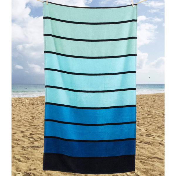 Blue Ombre Stripe Beach Towel - Ideal