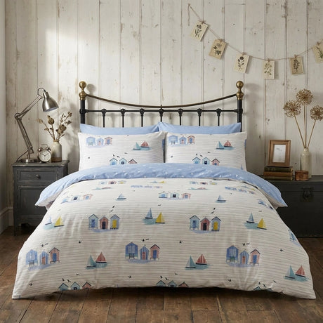 Beach Huts Polycotton Duvet Cover Set 1