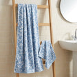 Sandringham Jacquard Leaf 550gsm Towel - Blue