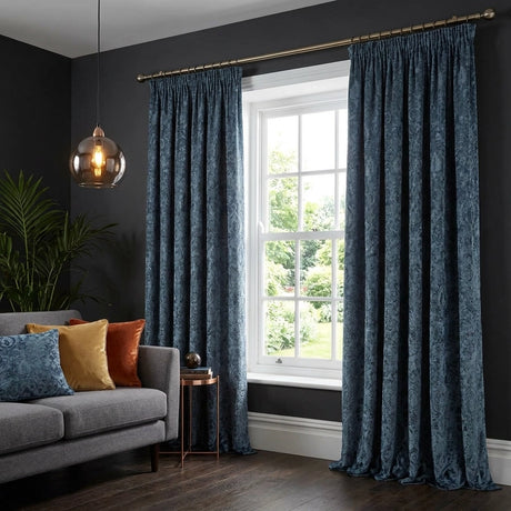 Trinity Jacquard Velvet Pencil Pleat Curtains 1