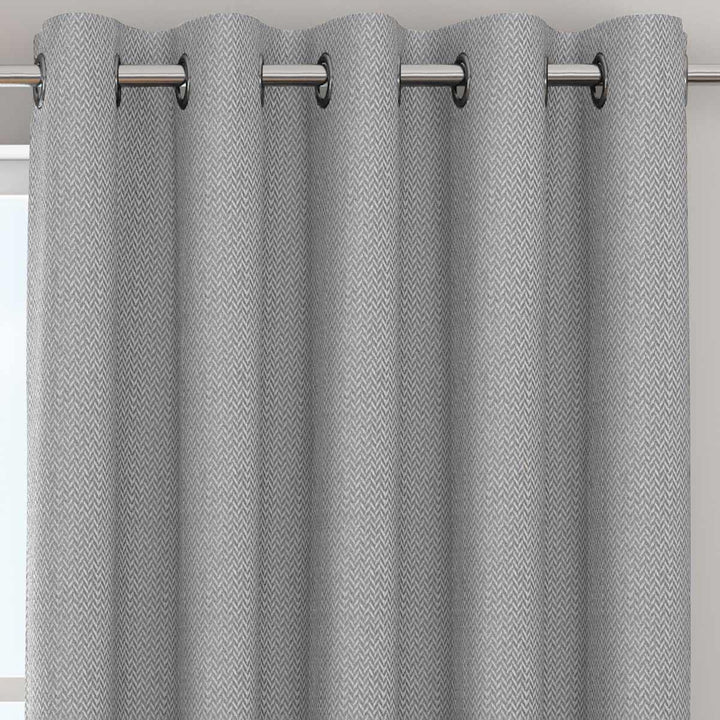 Bondi Eyelet Curtains Grey 90" x 72" - Ideal