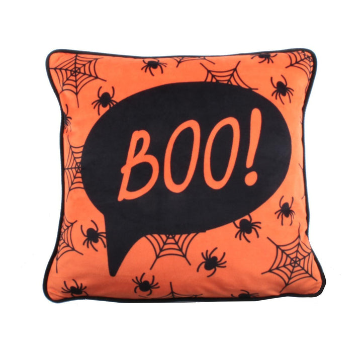 Boo! Velvet Halloween Cushion Cover 17" x 17" - Ideal