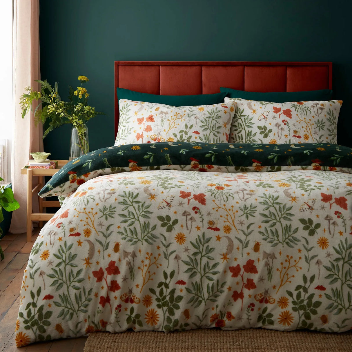 Botanical Mushrooms Natural Easy Care Duvet Cover Set - main product image