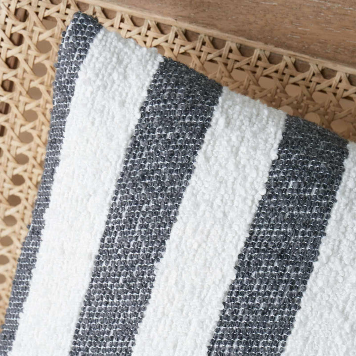 Boucle Stripe Charcoal Cushion Cover - Ideal