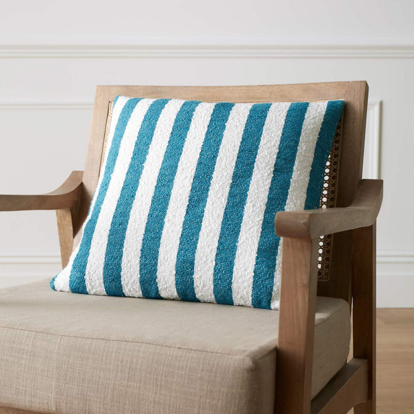 Boucle Stripe Teal Cushion Cover - Ideal