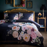 Bouquet List Navy 100% Cotton Duvet Cover Set - main product image