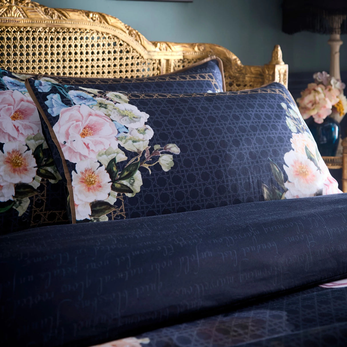 Bouquet List Navy 100% Cotton Duvet Cover Set - product image 2