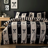 Bows Monochrome Easy Care Duvet Cover Set - main product image