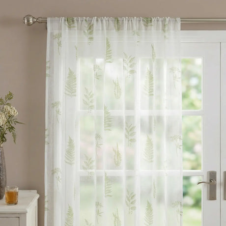 Bracken Printed Slot Top Voile Curtain Panel 2