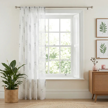 Bracken Printed Slot Top Voile Curtain Panel 4
