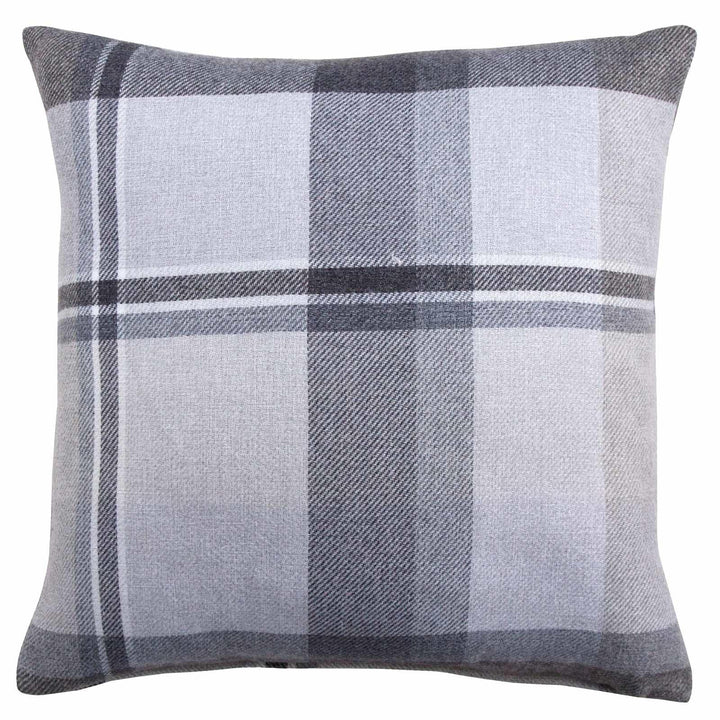 Braemar Tartan Check Grey Cushion Cover 17" x 17" - Ideal