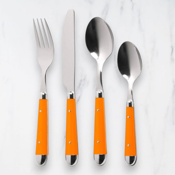 Brasserie 16 Piece Orange Cutlery Set - Ideal