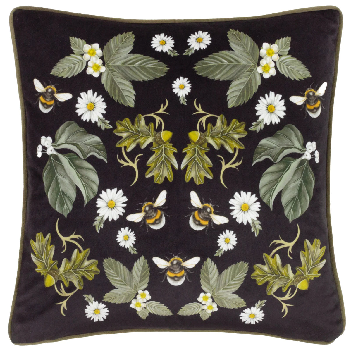 Braywick Velvet Clarence Cushion Cover or Filled Cushion 43cm x 43cm - additional product view 2