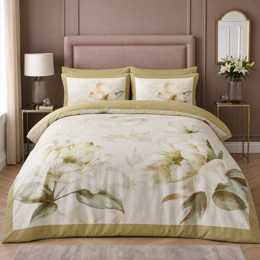 Brielle Cotton Duvet Cover Set - Gold