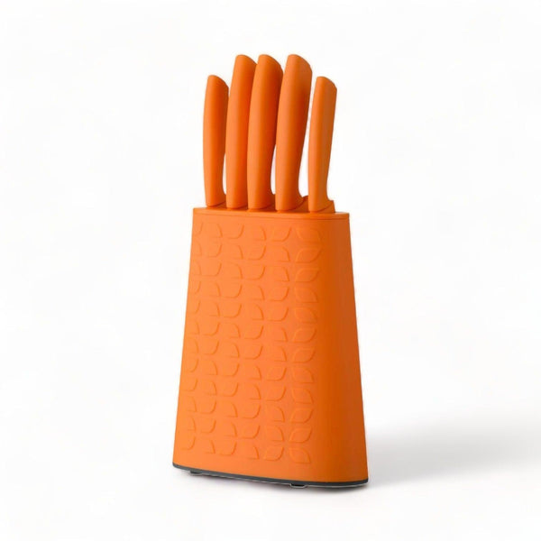 Brights Orange 5 Piece Knife Block Set - Ideal