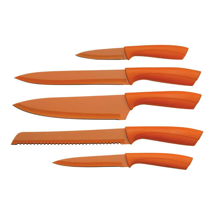 Brights Orange 5 Piece Knife Block Set - Ideal