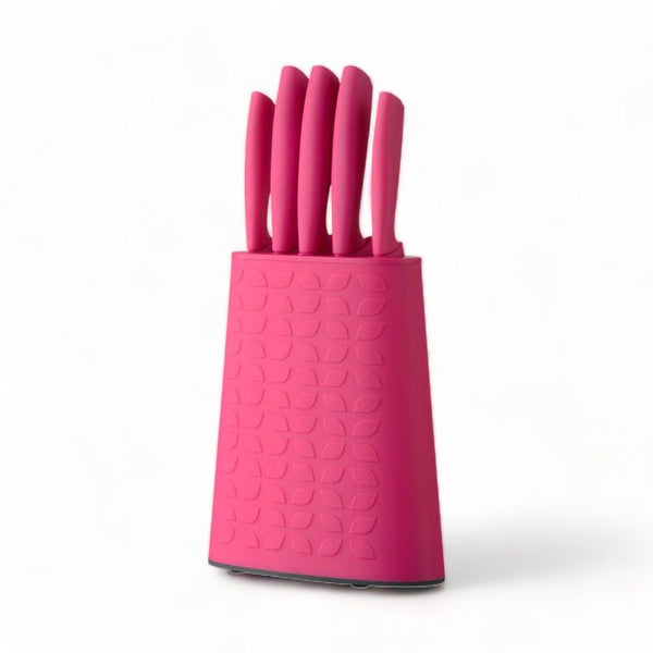 Brights Pink 5 Piece Knife Block Set - Ideal