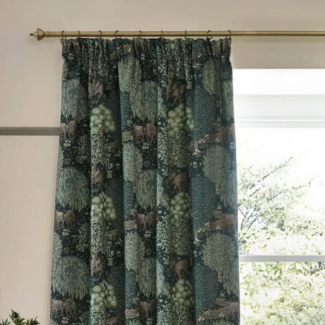 Brook Forest Green Thermal Blackout Dimout Pencil Pleat Curtains - additional product view 2
