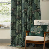 Brook Forest Green Thermal Blackout Dimout Pencil Pleat Curtains - additional product view 3