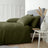 Catherine Lansfield Brushed Cotton Duvet Cover Set with Pillowcase Green