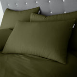 Catherine Lansfield Brushed Cotton Duvet Cover Set with Pillowcase Green