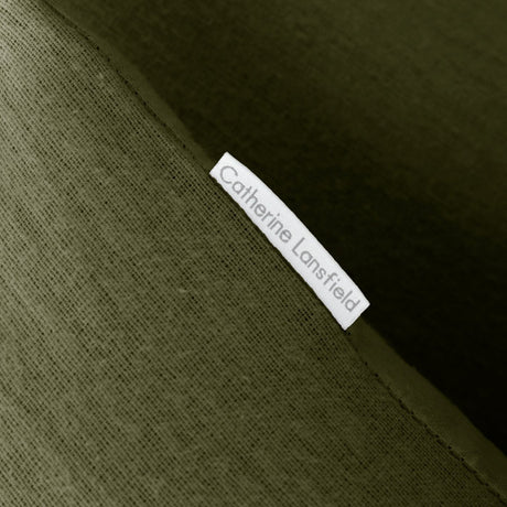 Catherine Lansfield Brushed Cotton Duvet Cover Set with Pillowcase Green