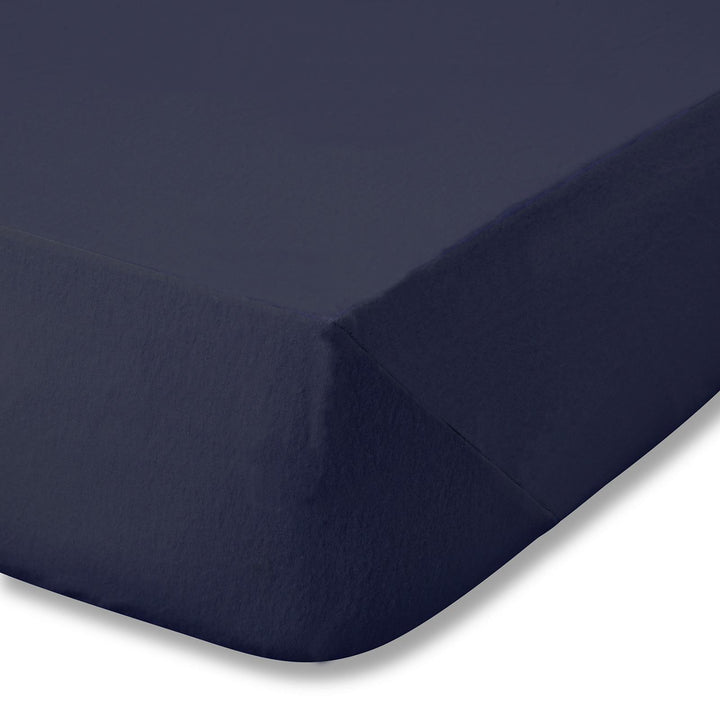 Brushed Cotton Fitted Sheet Navy - Ideal