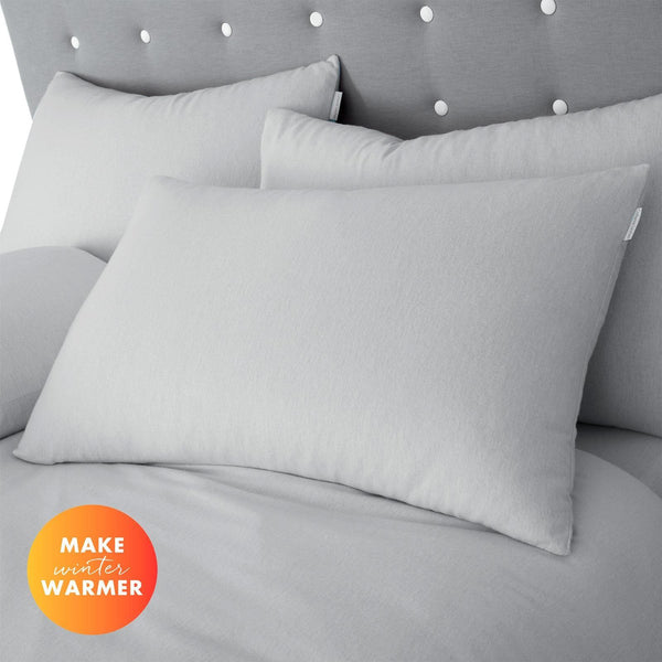 Brushed Cotton Pillowcase Pair Grey - Ideal