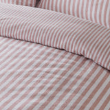 Catherine Lansfield Brushed Stripe Cotton Reversible Super King Duvet Cover Set with Pillowcases Blush Pink