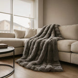 Luxury Fur 3D Throw Blanket 150 x 200cm by Rapport Home 3