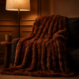 Luxury Fur 3D Throw Blanket 150 x 200cm by Rapport Home 8