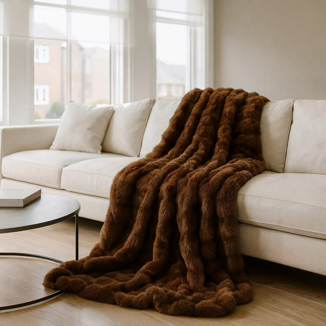Luxury Fur 3D Throw – Chocolate – 150cm x 200cm