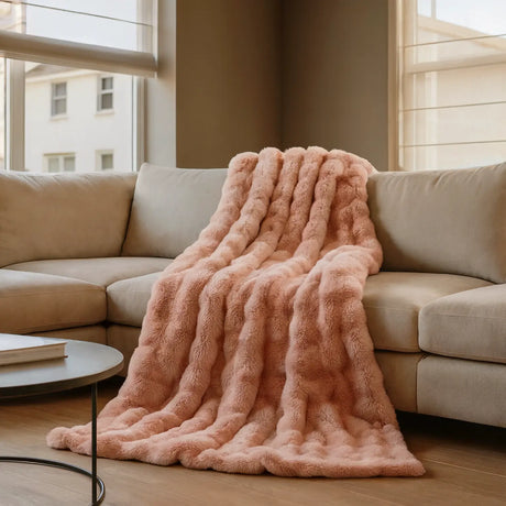 Luxury Fur 3D Throw Blanket 150 x 200cm by Rapport Home 14