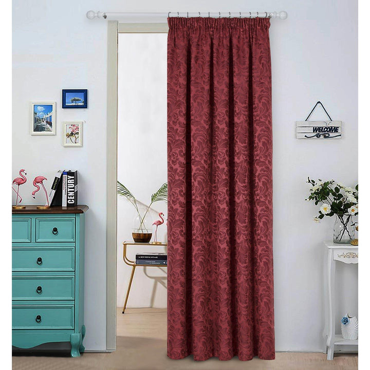 Buckingham Jacquard Door Curtain Wine - Ideal