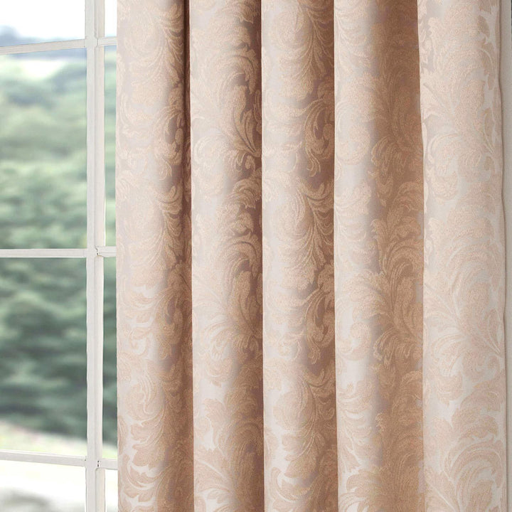 Buckingham Jacquard Tape Top Curtains Natural - Ideal