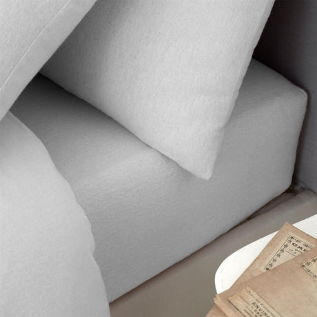Catherine Lansfield Brushed Cotton Flannelette Fitted Sheet 32cm Deep - Grey