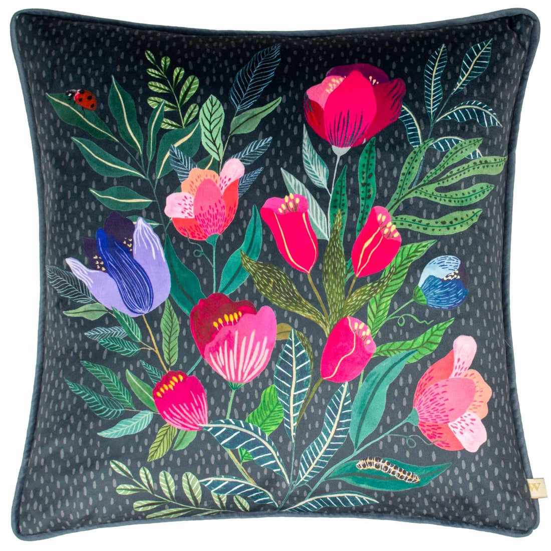 Wild Garden Posies Velvet Cushion Cover