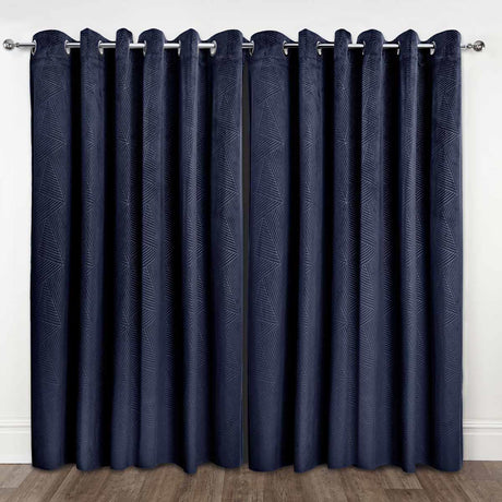 Thermal Embossed Velvet Blackout Eyelet Curtains by Emma Barclay