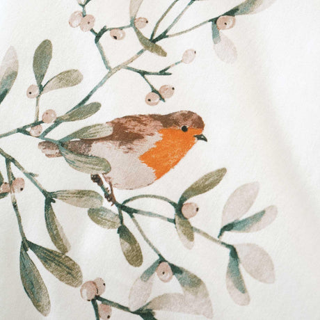 Catherine Lansfield Mistletoe Robins Brushed Cotton Flannelette Duvet Cover Set 4
