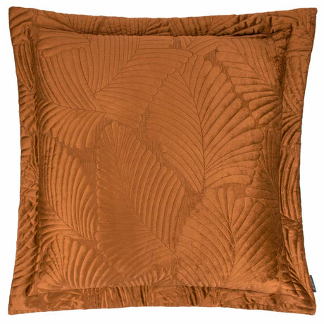 Palmeria Quilted Velvet Cushion Cover 24" x 24" (60cm x 60cm) by Paoletti