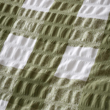 Catherine Lansfield Brushed Seersucker Gingham Cosy Duvet Cover Set 5