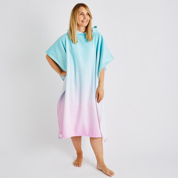 Ombre Hooded Towel Poncho